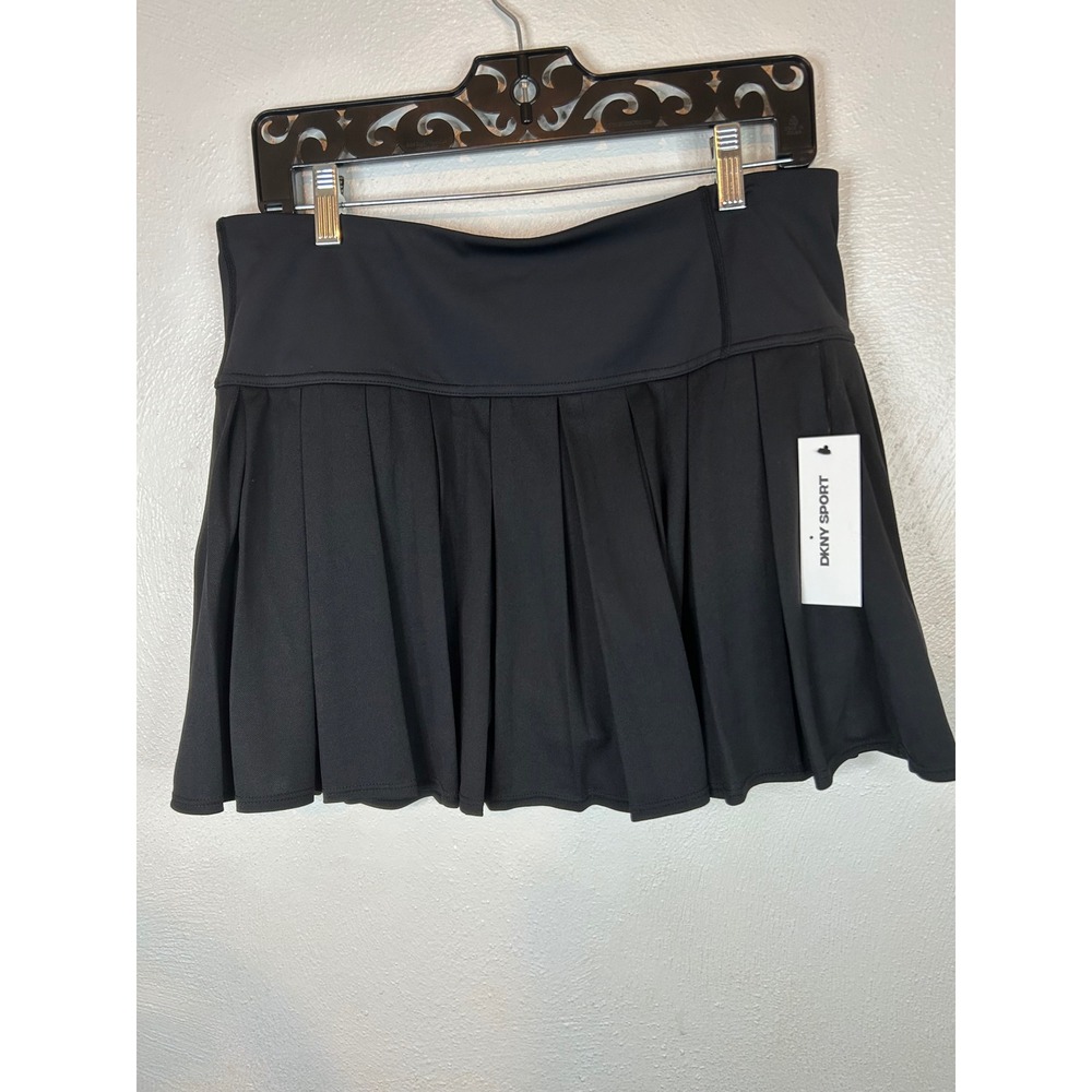 DKNY Sport Black Pleated Tennis Skort XL Athletic Golf Skirt Built-in Short NWT